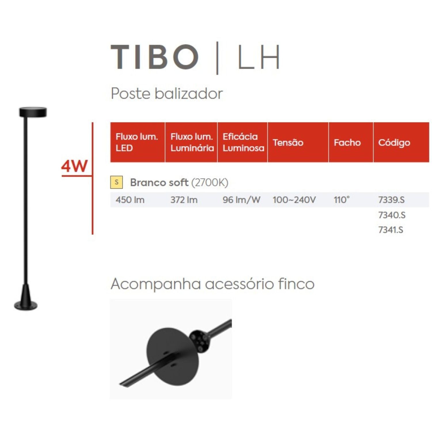 Poste Balizador Tibo Fixo LED