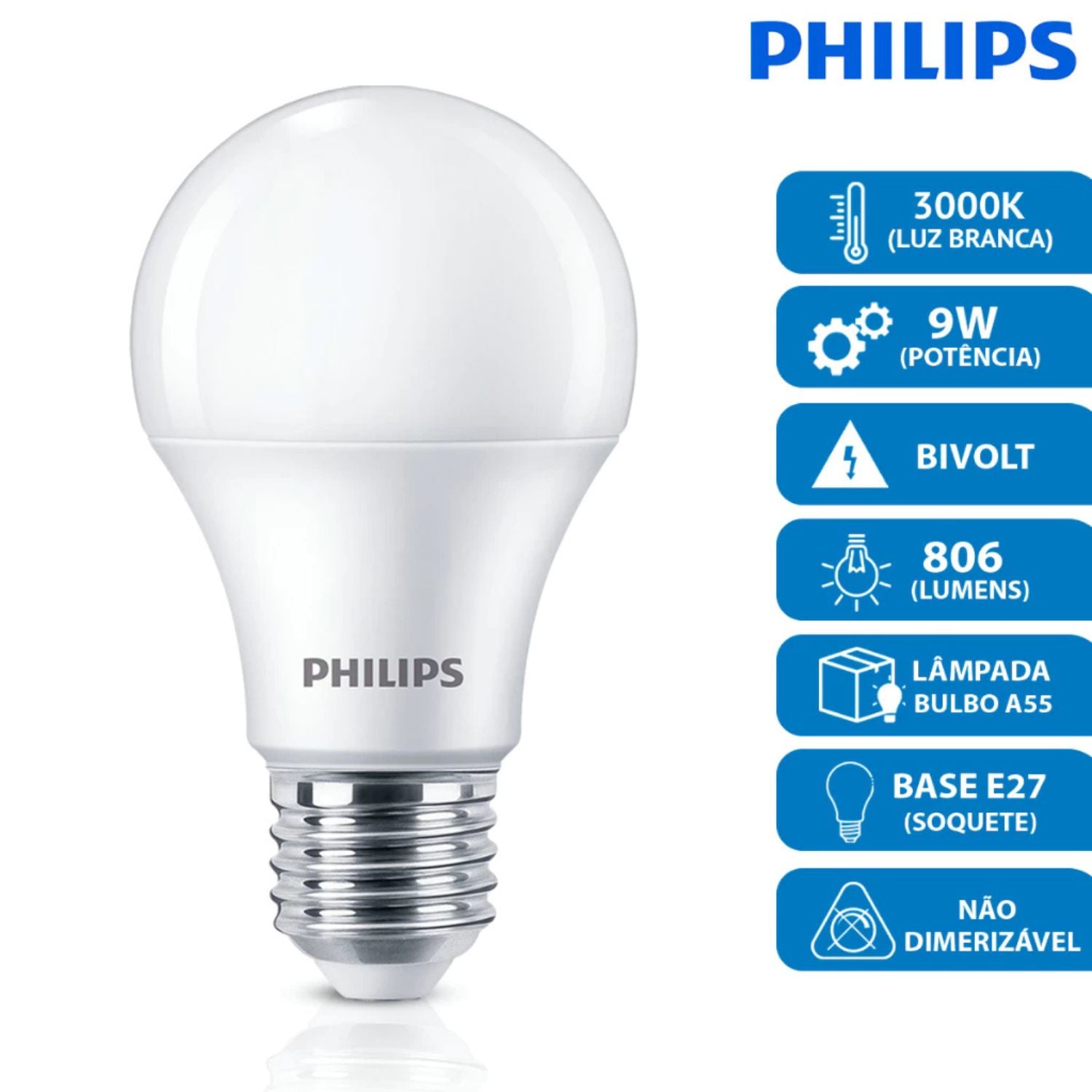 Lâmpada Bulbo LED 9W - Philips