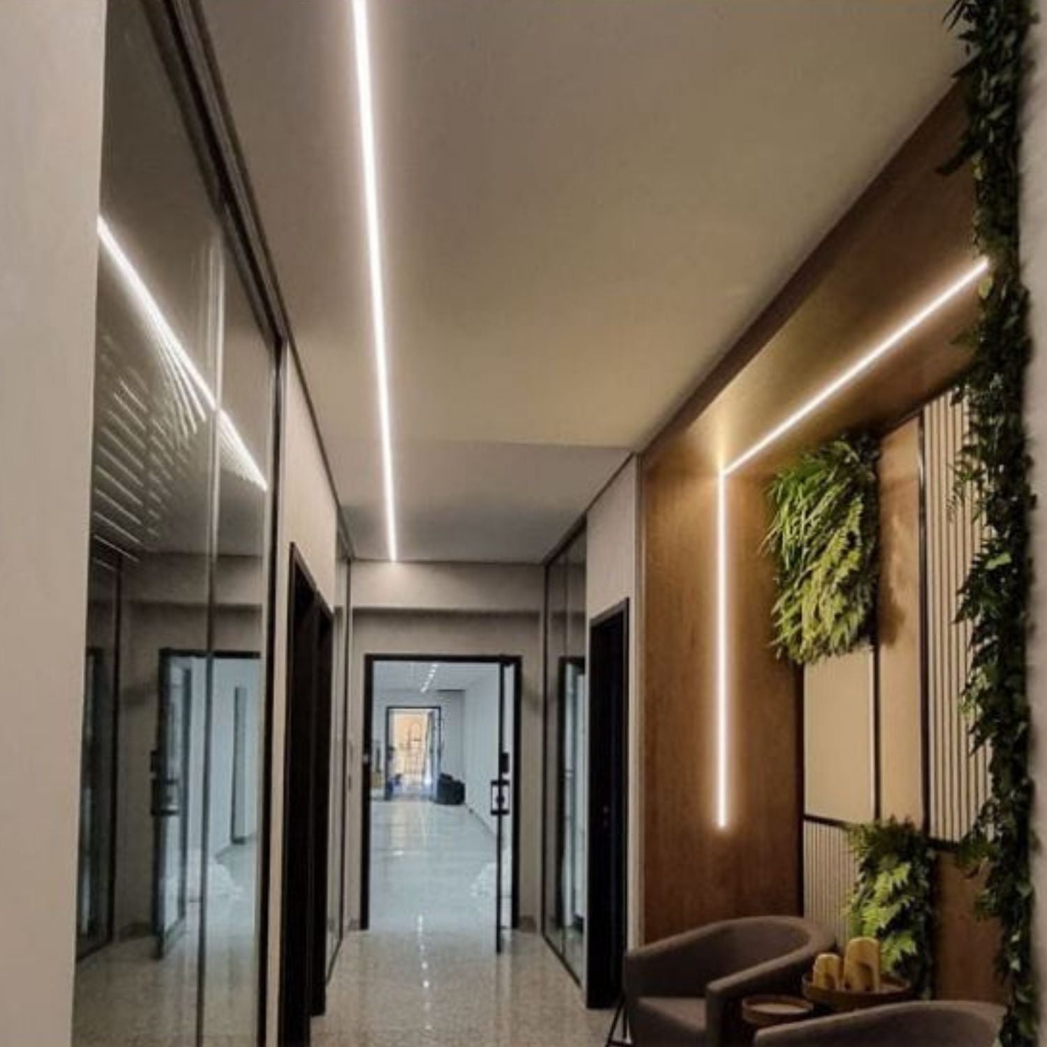 Perfil Linear Embutir Simple Way Gesso W15EP Interlight