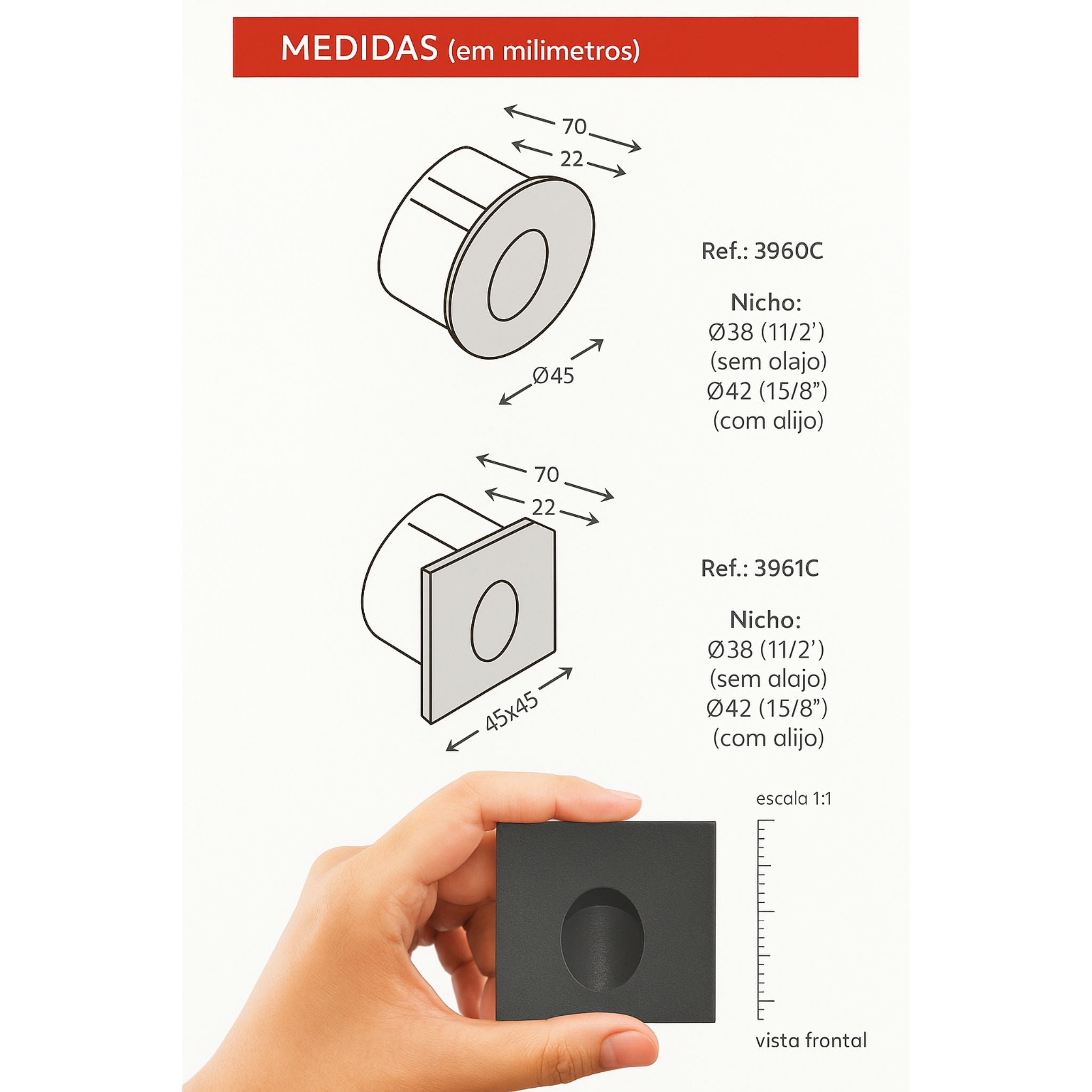 Mini Balizador de Parede ARC LED 0,75W 2700K Interlight