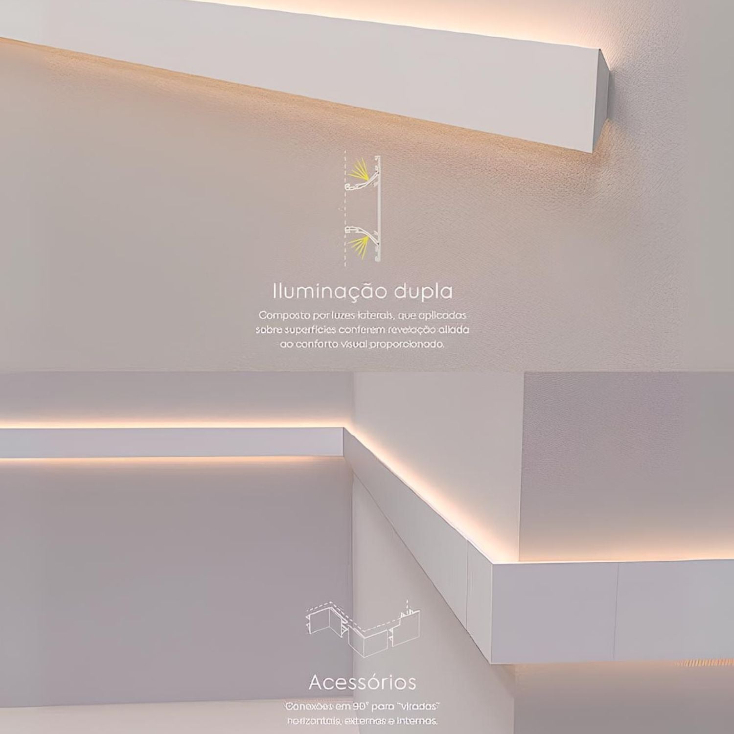 Arandela Serena Linear Sobrepor - 1 Metro - Interlight