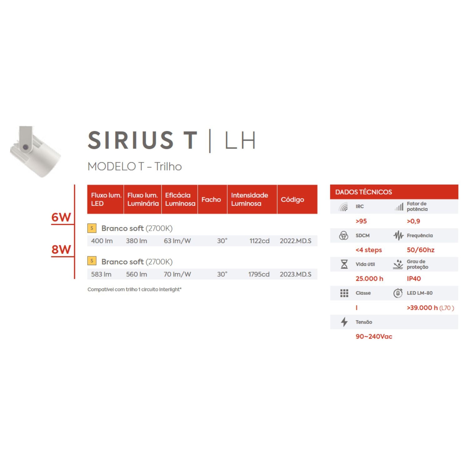 Sirius LH Trilho 1 Circuito Interlight