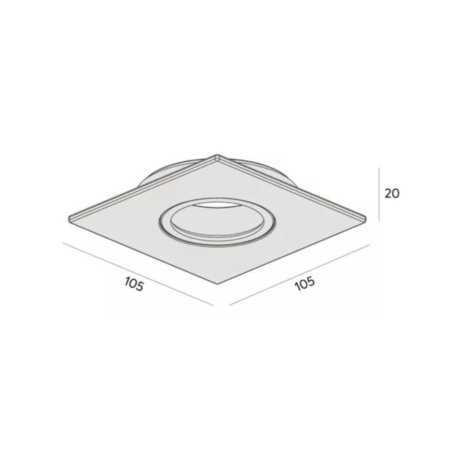 Spot Embutir Orientável Quadrado Face Plana Dicróica - Interlight 0074