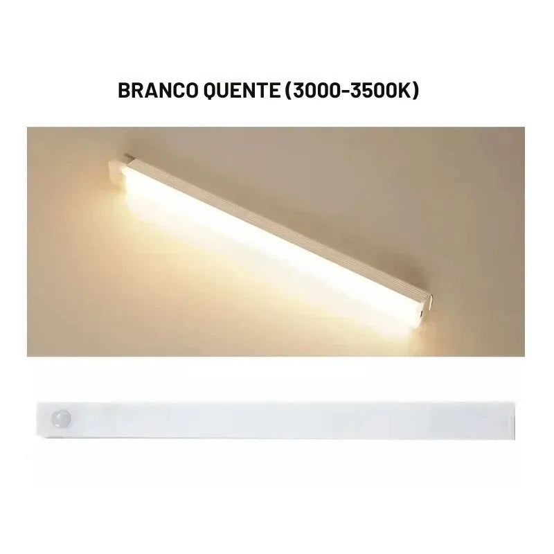 Luminária LED Recarregável com Sensor de Movimento Luz ambiente