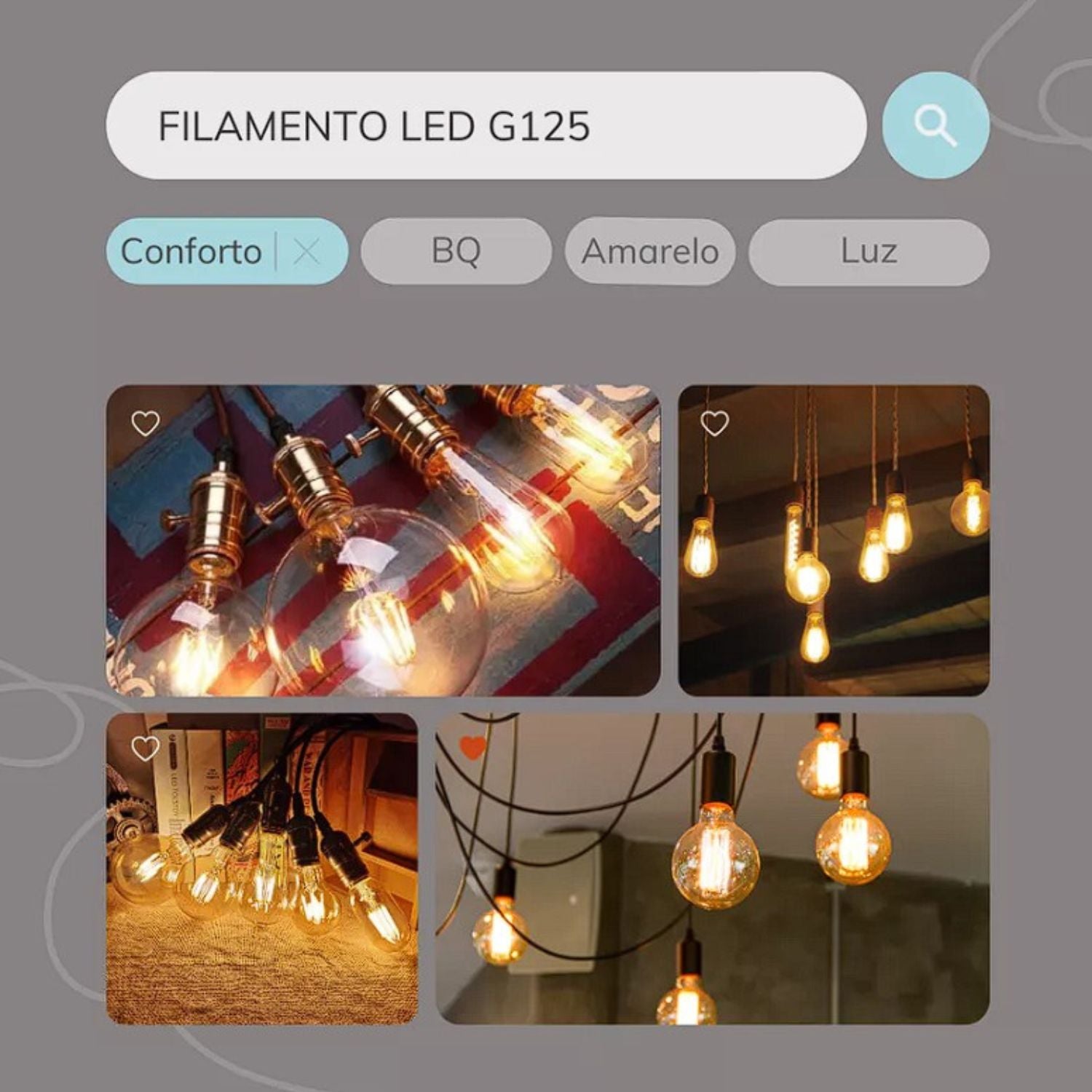 Lâmpada Filamento LED G125 4W E27
