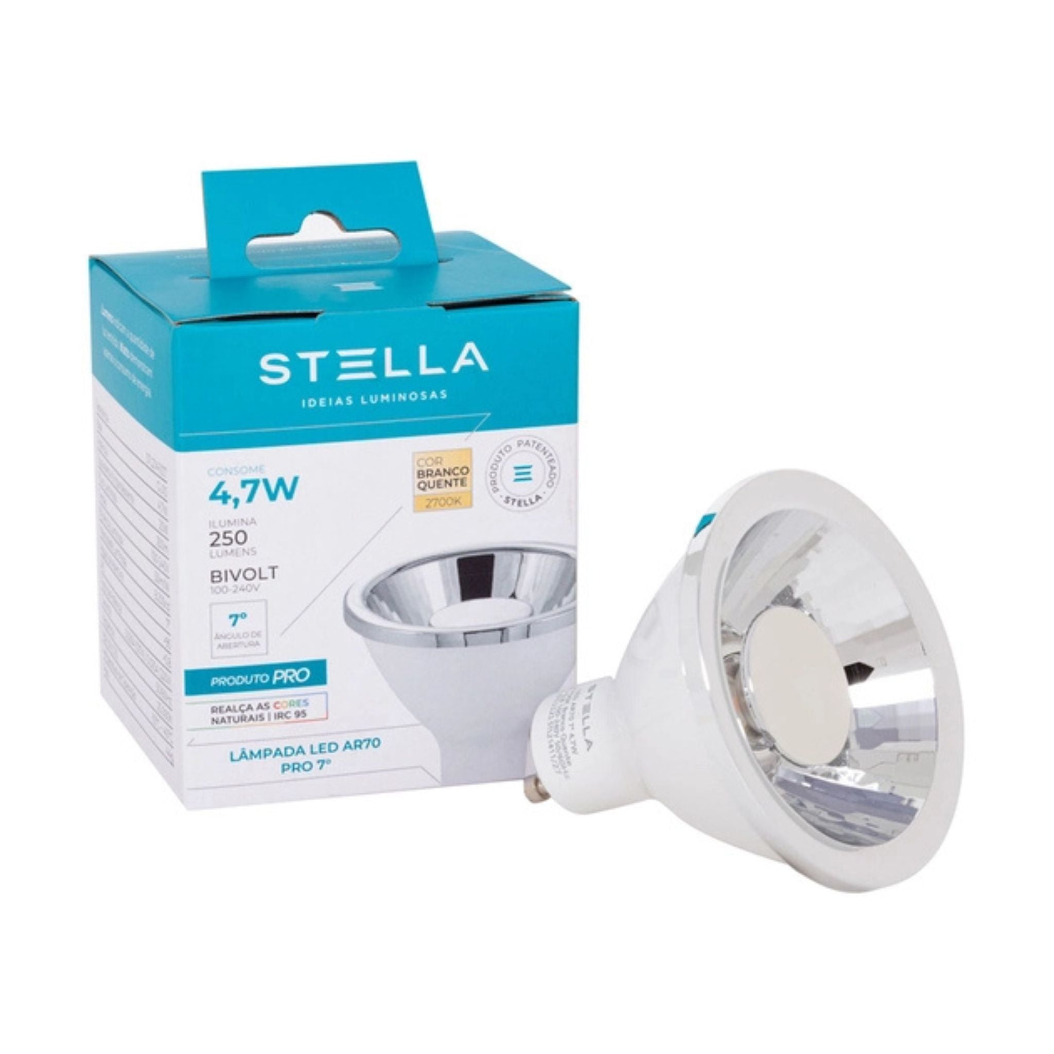 Lâmpada LED AR70 PRO GU10 4,7W Stella