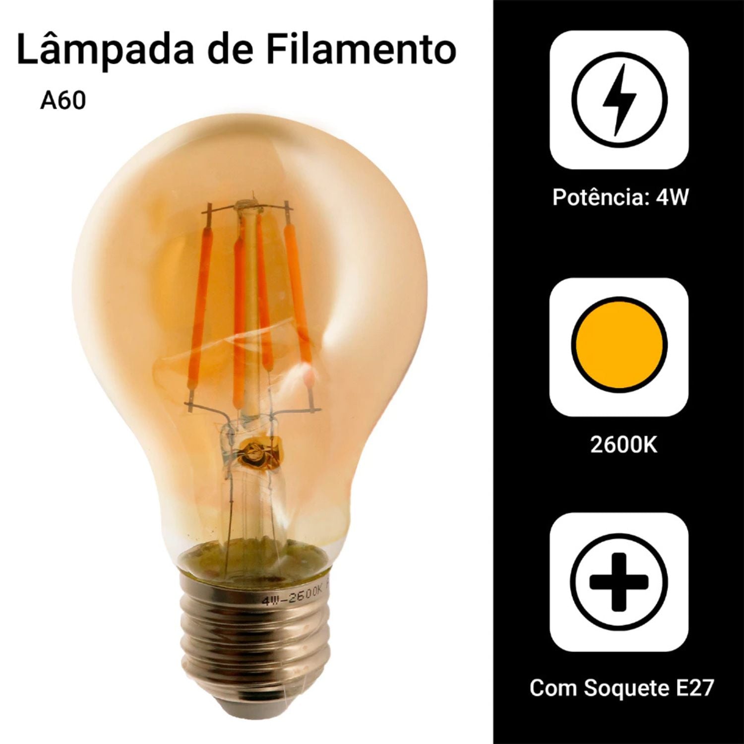 Lâmpada LED Bulbo Retrô Filamento E27