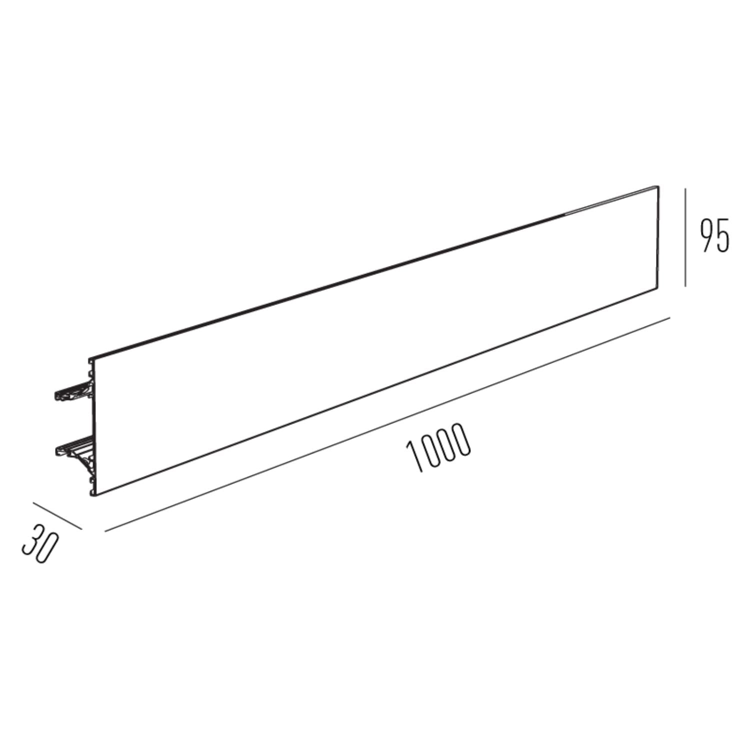 Arandela Serena Linear Sobrepor - 1 Metro - Interlight