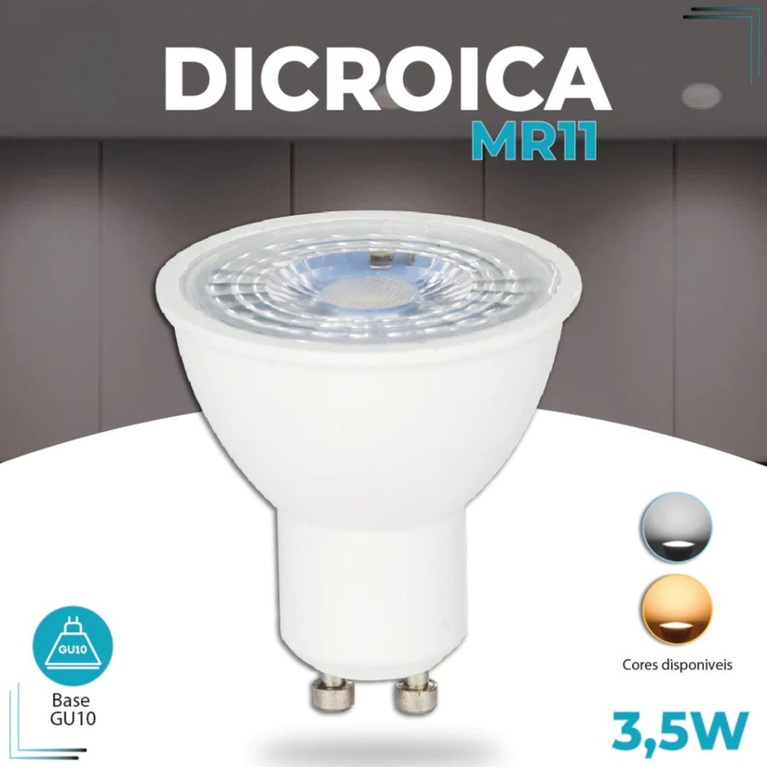 Lâmpada LED MR11 Mini Dicroica GU10 3,5W