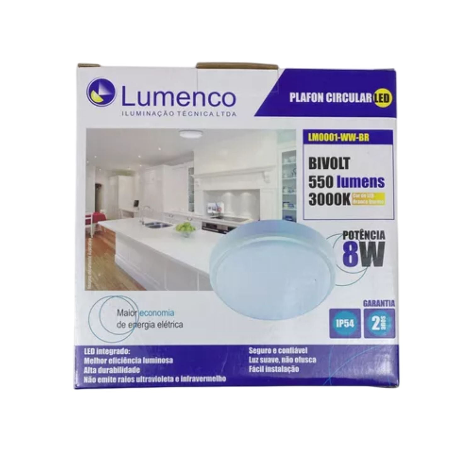 Plafon LED 8W 3000K - Lumenco