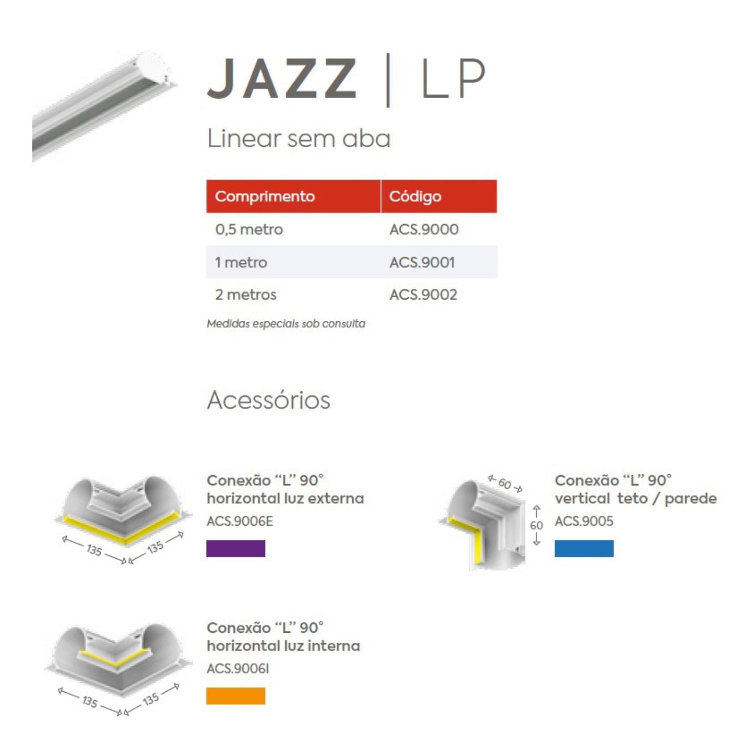 Perfil Jazz Linear Indireto Sem Aba Interlight
