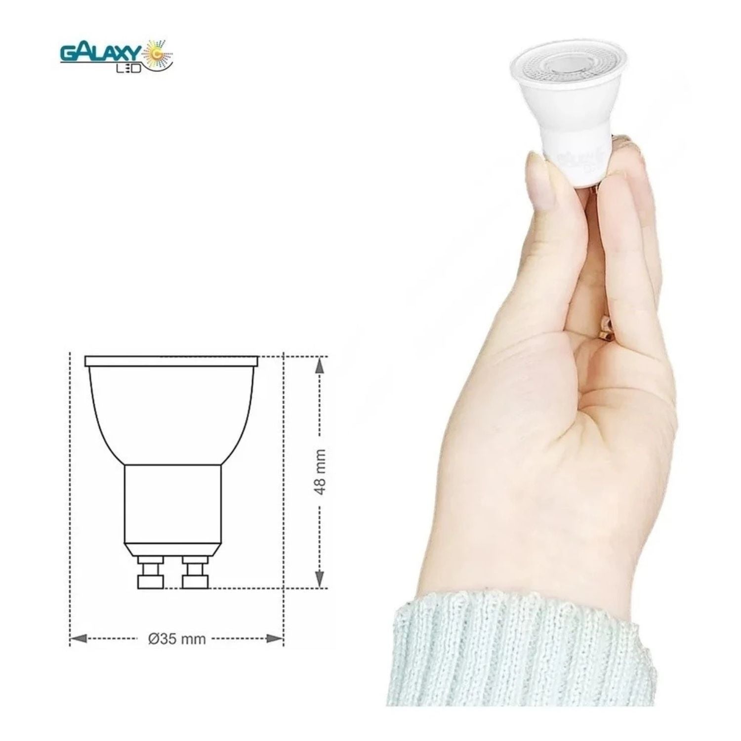 Lâmpada LED MR11 GU10 Mini Dicroica 3W - 4W - Galaxy LED