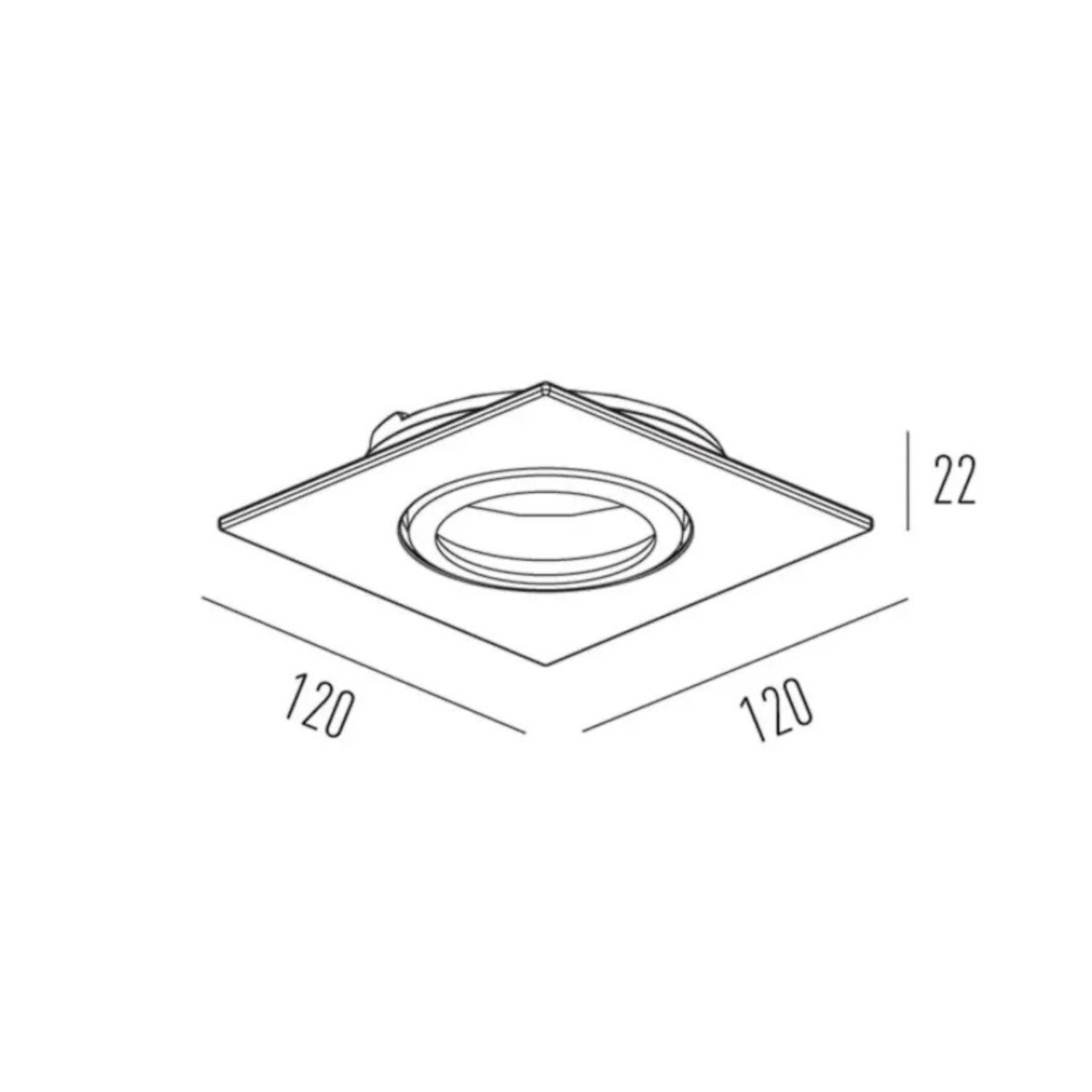 Spot Embutir Orientável Quadrado Face Plana AR70 - Interlight 0090