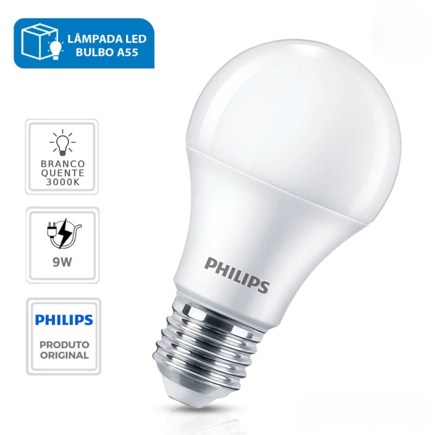 Lâmpada Bulbo LED 9W - Philips