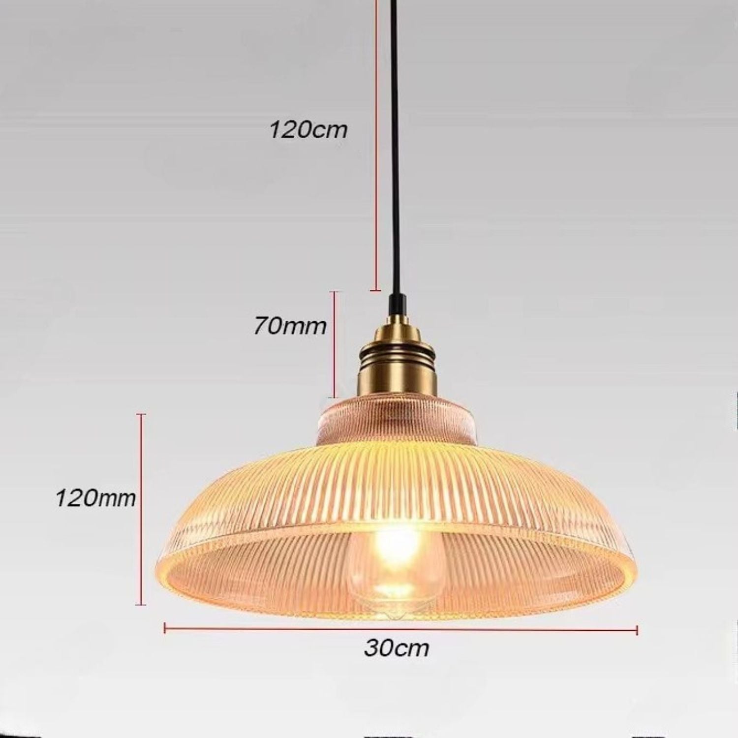 Pendente de Vidro Listrado Classic