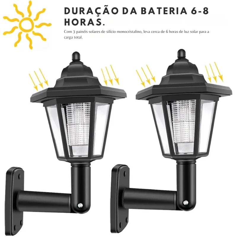 Luminária-Solar-Hexagonal-LED-2pcs-Luz-ambiente