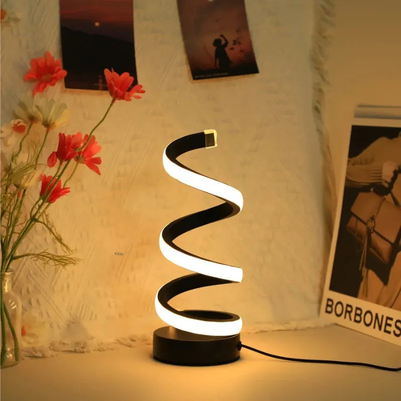 Luminária-de-Mesa-em-Formato-S-Luz-ambiente