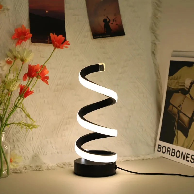 Luminária-de-Mesa-em-Formato-S-Luz-ambiente