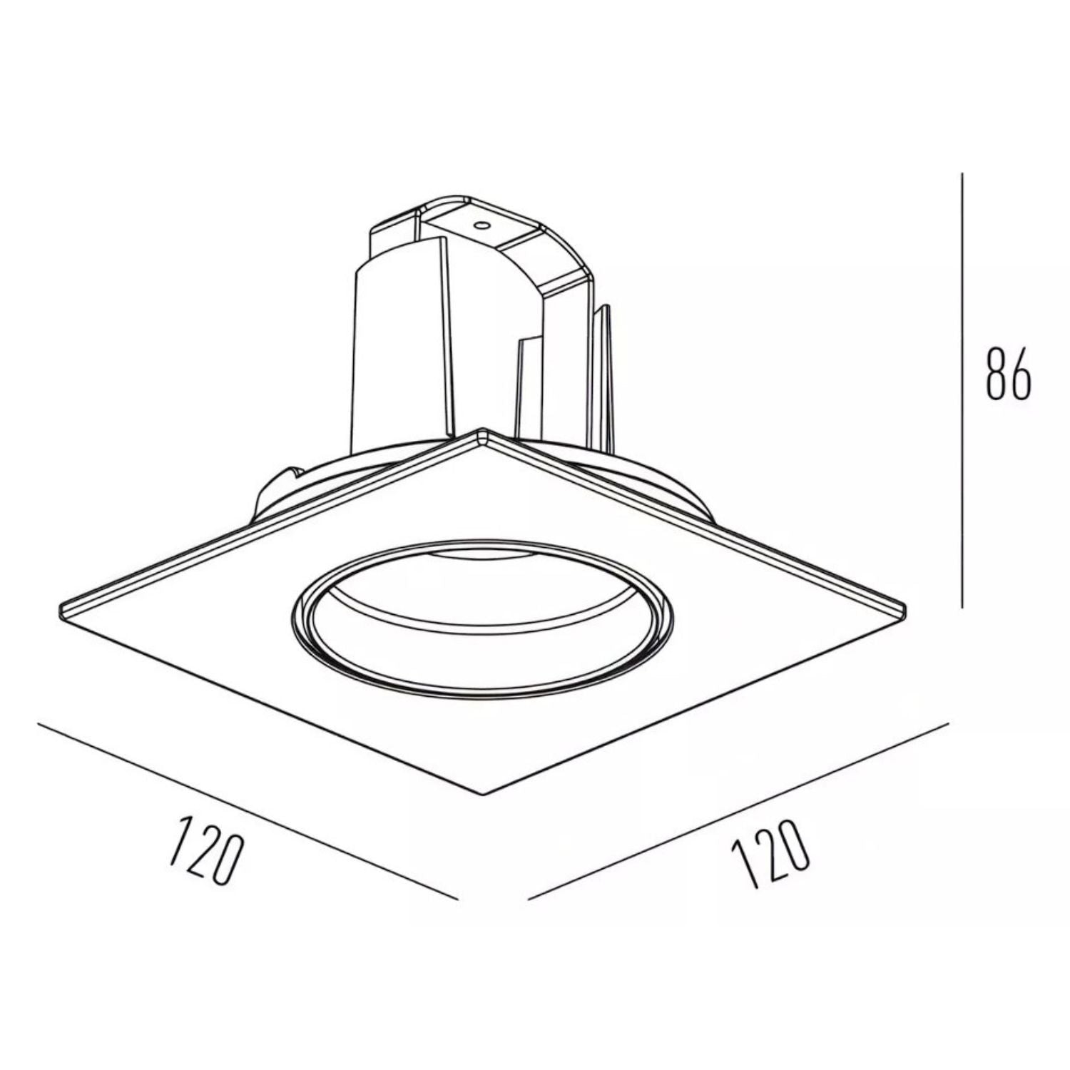 Spot Embutir Orientável Quadrado Face Plana PAR 20 - Interlight 0092
