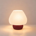 Abajur de Mesa Lumera Cogumelo Mini vermelho marsala – aceso