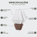 Abajur de Mesa Hexagonal com Lâmpada LED Bivolt