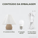 Abajur de Mesa Ayla Drapeado com Lâmpada LED Bivolt
