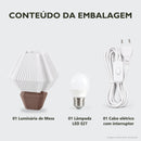 Abajur de Mesa Hexagonal com Lâmpada LED Bivolt