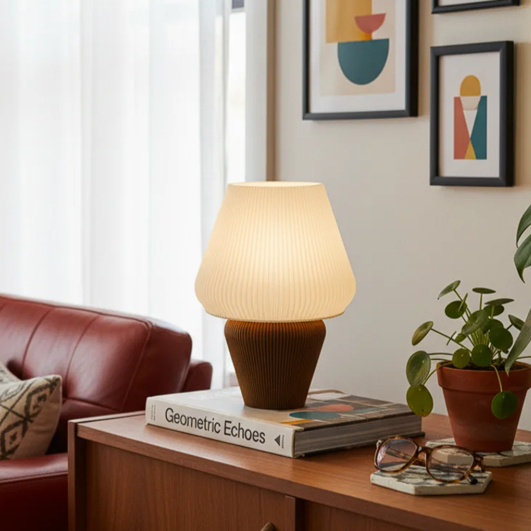 ABAJUR DE MESA AURA COM LAMPADA LED BIVOLT E27 LUMINÁRIA MODERNA