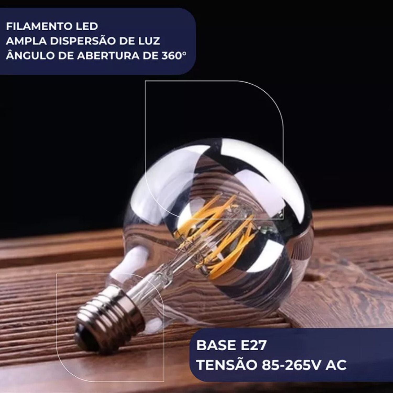 Lâmpada Filamento LED G125 4W E27