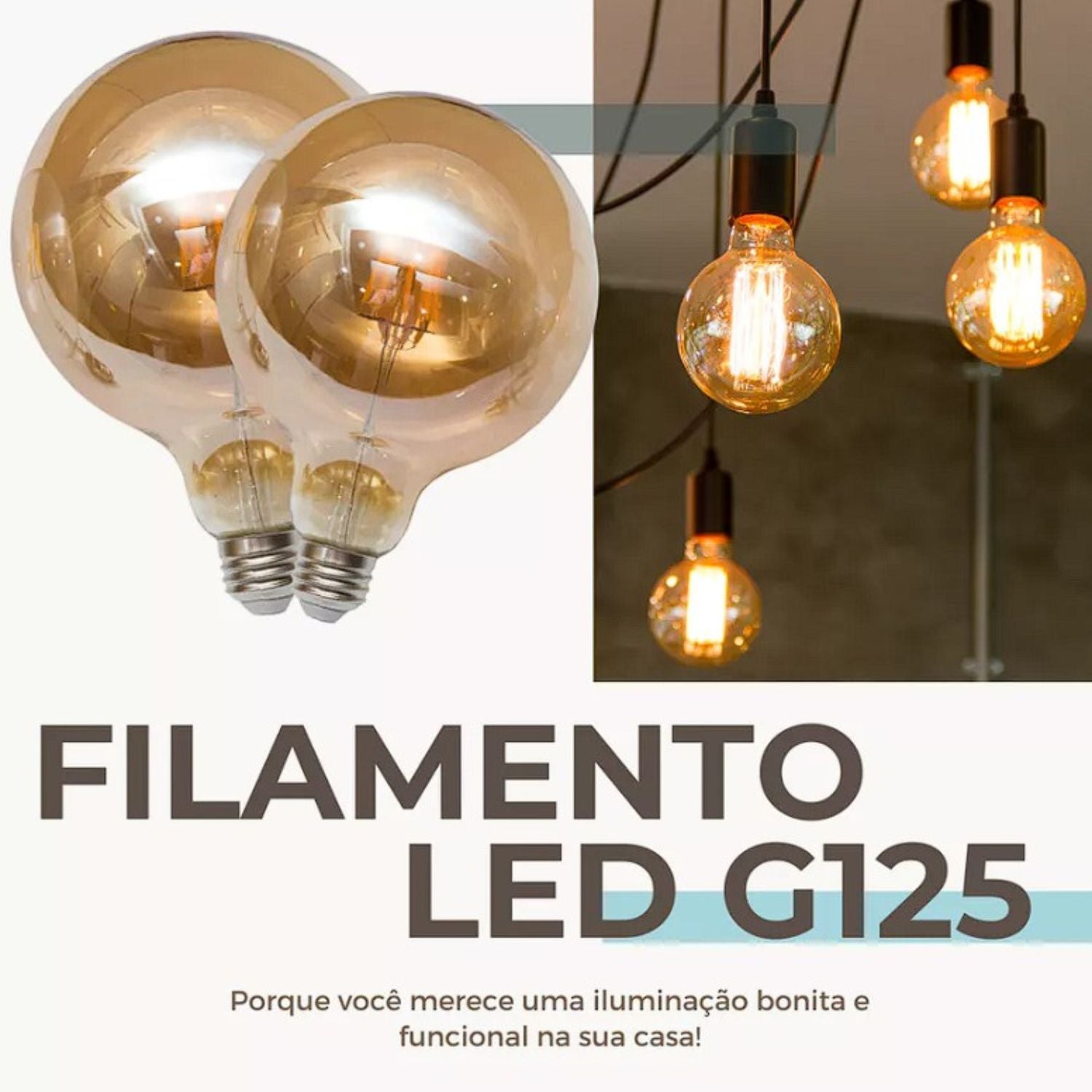 Lâmpada Filamento LED G125 4W E27