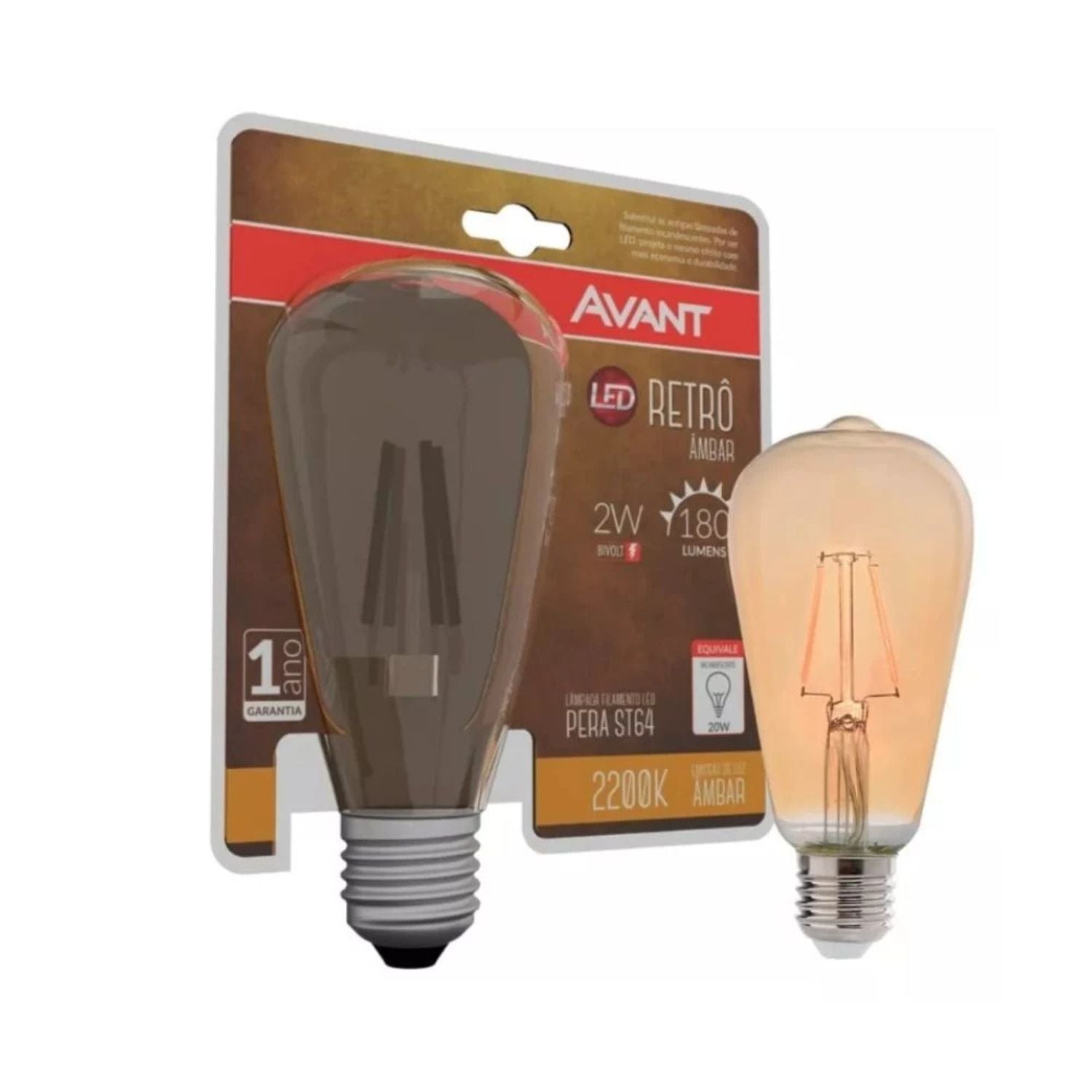 Lâmpada LED Filamento Retrô 2W - Avant