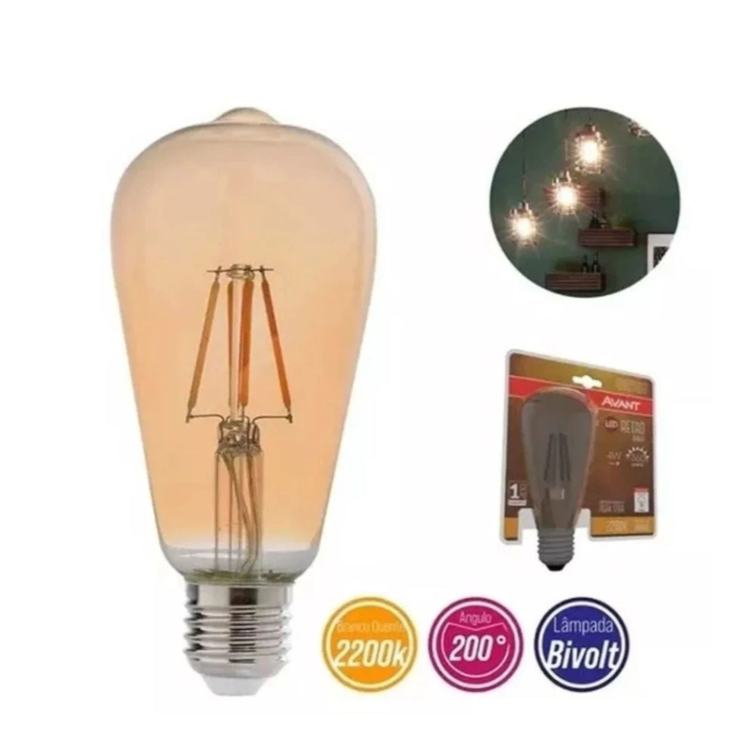 Lâmpada LED Filamento Retrô 2W - Avant