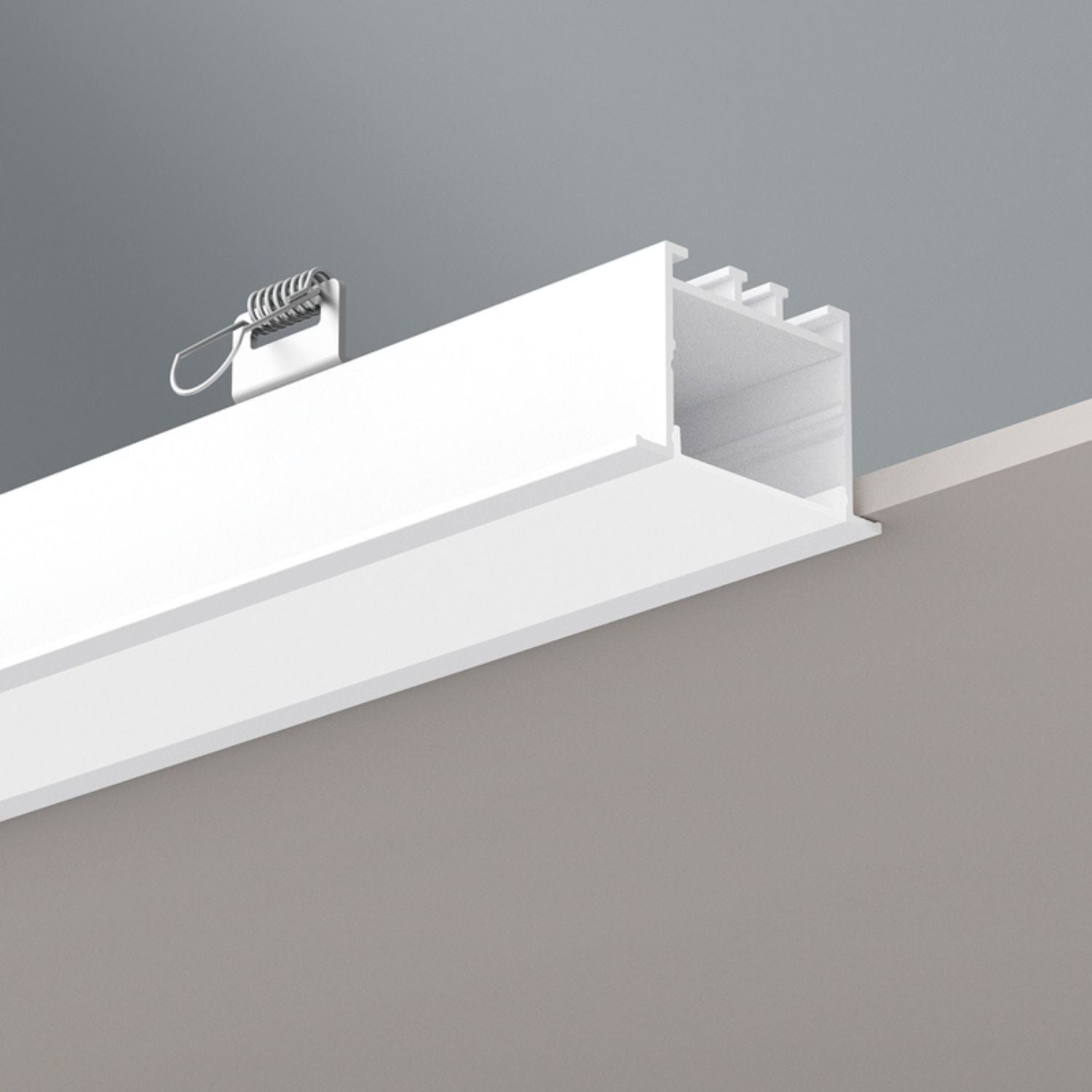 Perfil Linear Embutir Simple Way LED com Aba W40E Interlight