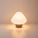 Abajur de Mesa Lotus Cônico capuccino – aceso
