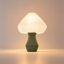 Abajur de Mesa Mona Pétala verde oliva – aceso