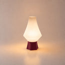 Abajur de Mesa Celeste Alongado vermelho marsala – aceso