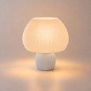 Abajur de Mesa Cogumelo Espiral cúpula reta branco – aceso