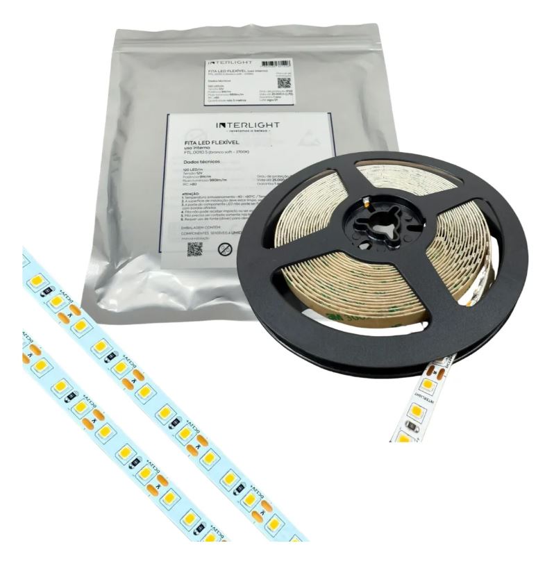 Fita Led 2700k 9w/m 12v Ip20  5 Metros -  Interlight
