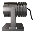 Projetor subaquático PS06 X 8W visto de lado, com base e cabo