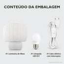 Abajur de Mesa Roma Tambor com Lâmpada LED Bivolt