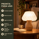 Abajur de Mesa Nara Ondulado com Lâmpada LED Bivolt