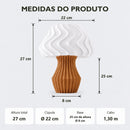 Abajur de Mesa Nara Ondulado com Lâmpada LED Bivolt