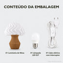 Abajur de Mesa Nara Ondulado com Lâmpada LED Bivolt