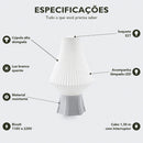 Abajur de Mesa Celeste Alongado com Lâmpada LED Bivolt