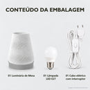 Abajur de Mesa Texturizado com Lâmpada LED Bivolt