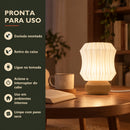 Abajur de Mesa Lamelado com Lâmpada LED Bivolt