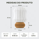 Abajur de Mesa Lamelado com Lâmpada LED Bivolt