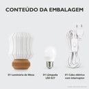 Abajur de Mesa Lamelado com Lâmpada LED Bivolt