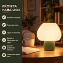 Abajur de Mesa Cogumelo Espiral com Lâmpada LED Bivolt