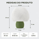 Abajur de Mesa Cogumelo Espiral com Lâmpada LED Bivolt